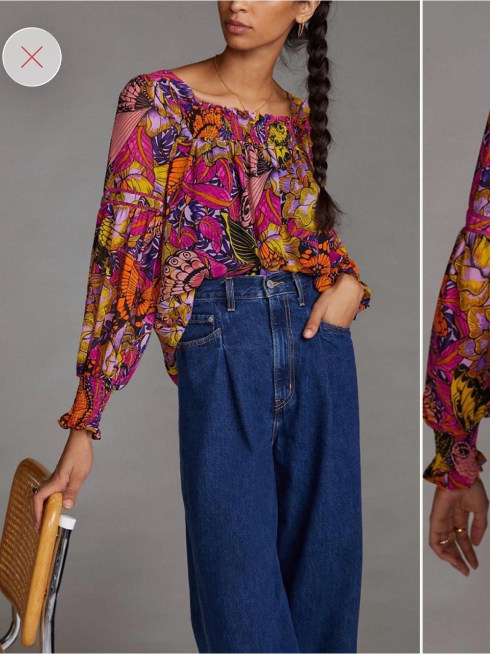 Alexandra Farmer for Anthropologie Butterfly Peasant Blouse - Picture 5 of 6